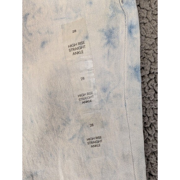 Calvin Klein Womens Jeans High Rise Straight Ankle Blue Tie Dye Size 28 NWT - Picture 2 of 13